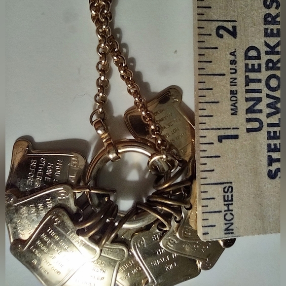 The Ten Commandments Gold Scrolls Charms Necklace - Picture 11 of 16